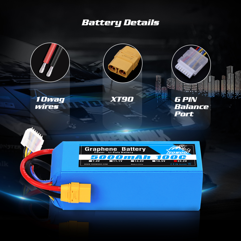 Yowoo Graphene Lipo Battery 6S - đánh giá và giá 6S Lipo Battery 22.2V 5000Mah